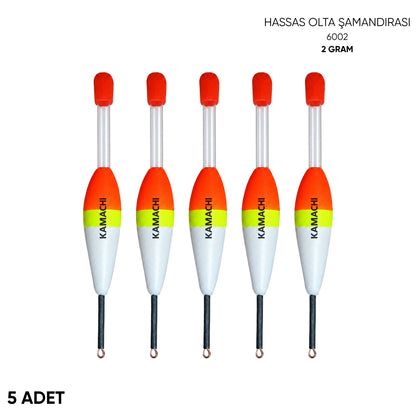 Hassas Şamandıra - Işık Tüplü Olta Şamandırası - Kamachi -(6002) - 5 Adet - 2 gr