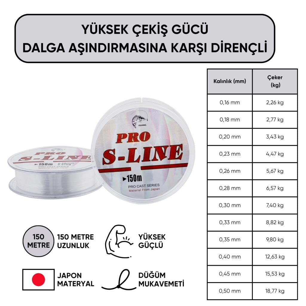 Hayalet Olta Misinası - Japon Materyal - 150 Metre - Pro S-Line - 0,28mm
