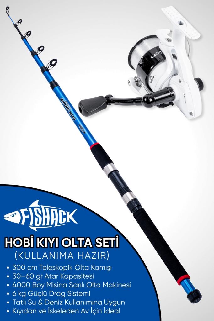 Hobi Kıyı Olta Takımı - 300cm 30-60gr Kamış + 4000'lik Olta Makinesi (LX4+BL300)