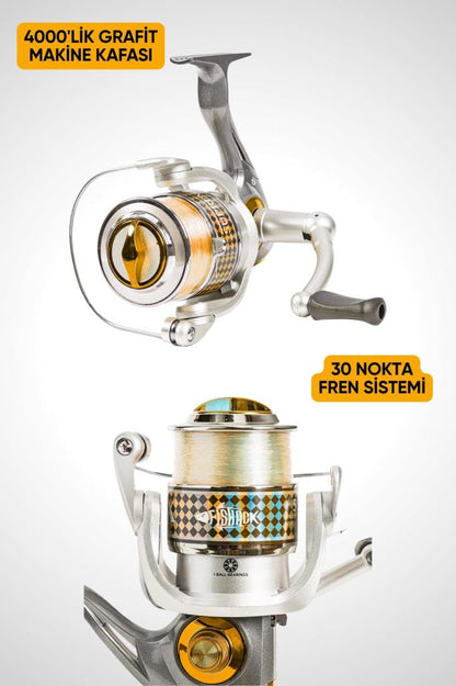 Hobi Kıyı Olta Takımı - 300cm 30-60gr Kamış + 4000'lik Olta Makinesi (XB4+BL300)