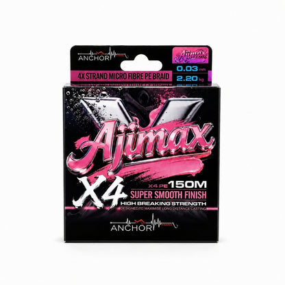 İp Örgü Misina - 4 Kat - Anchor Ajimax 4X - 150mt - Pembe - 0.03mm