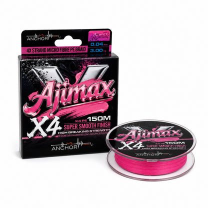 İp Örgü Misina - 4 Kat - Anchor Ajimax 4X - 150mt - Pembe - 0.04mm