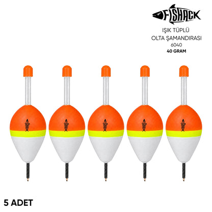 Işık Tüplü Olta Şamandırası - Fishack - (FSH-6040) - 5 Adet - 40 gr
