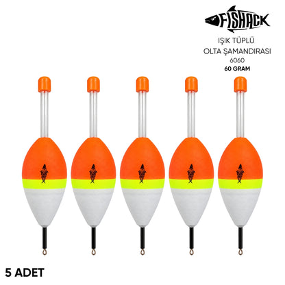 Işık Tüplü Olta Şamandırası - Fishack - (FSH-6060) - 5 Adet - 60 gr