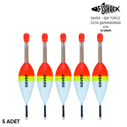 Işık Tüplü Olta Şamandırası - Savex - (6015) - 5 Adet - 15 gr