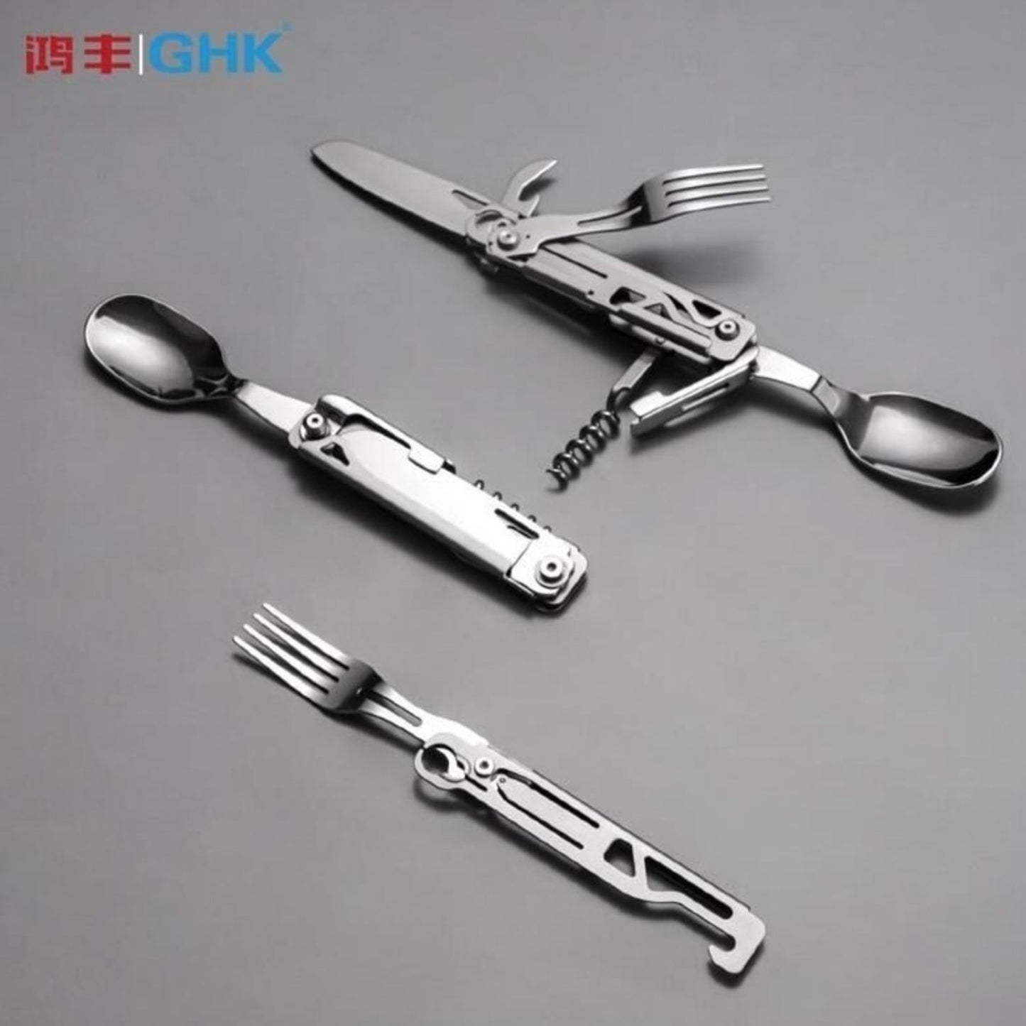 Kamp Çatal&Kaşık&Bıçak Tirbüşon Set - Grand Harvest - GHKS002