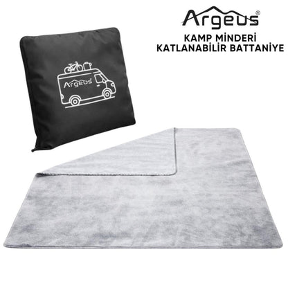 Kamp Minderi & Katlanabilir Polar Kamp Battaniyesi - Argeus - Siyah