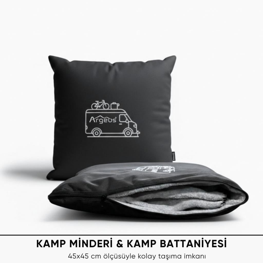 Kamp Minderi & Katlanabilir Polar Kamp Battaniyesi - Argeus - Siyah
