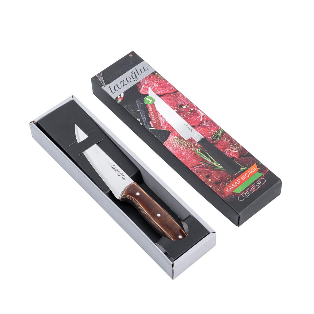 Kasap Bıçağı - Lazoğlu - No:1 - El Yapımı - Doğrama - Kesim - Verzalit Saplı