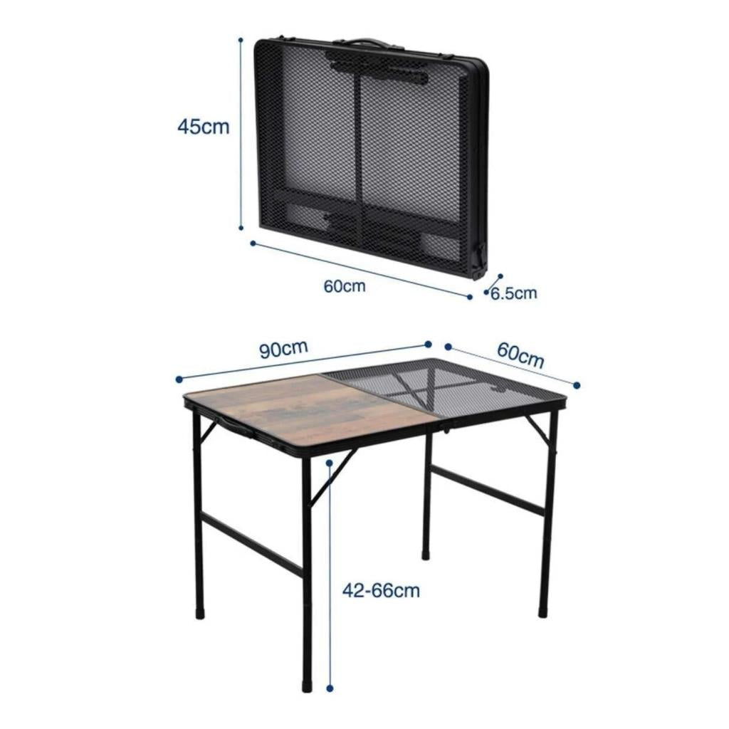 Katlanabilir Ahşap Kamp Masası - Izgaralı - Madfox Eazy - 547210