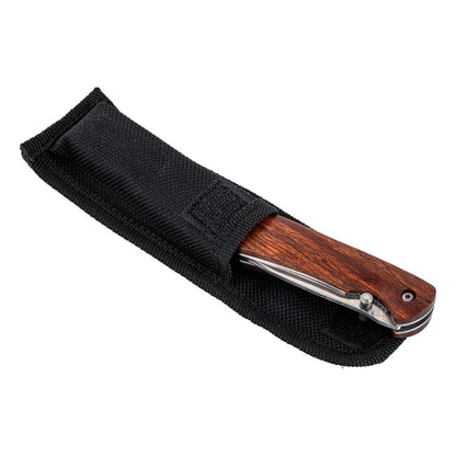 Katlanabilir Cep Çakısı - Ahşap Saplı - Taşıma Kılıflı - SW-386