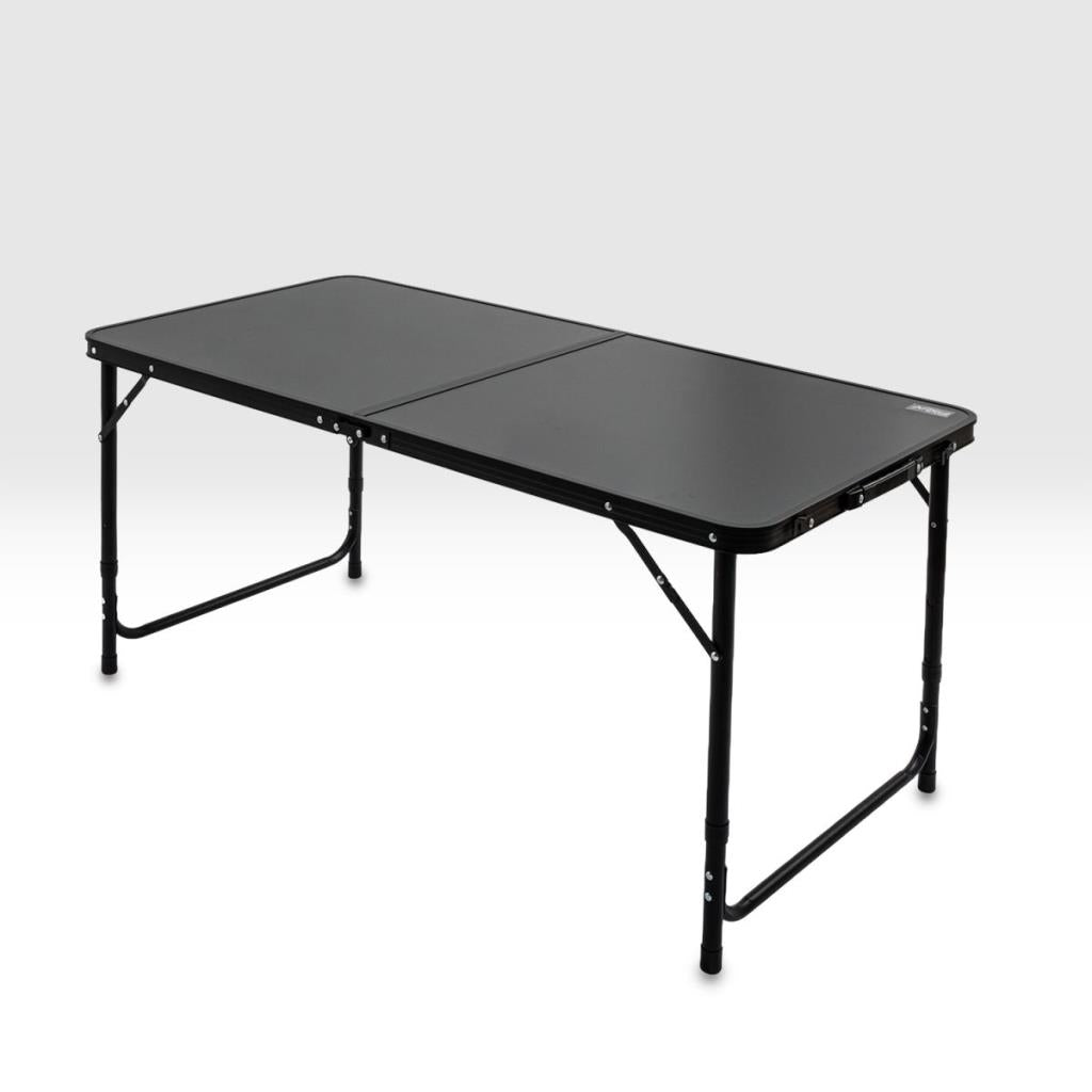 Katlanabilir Kamp Masası Seti - 4/6 Kişilik - 4 Tabureli - Elevate Plus - Siyah