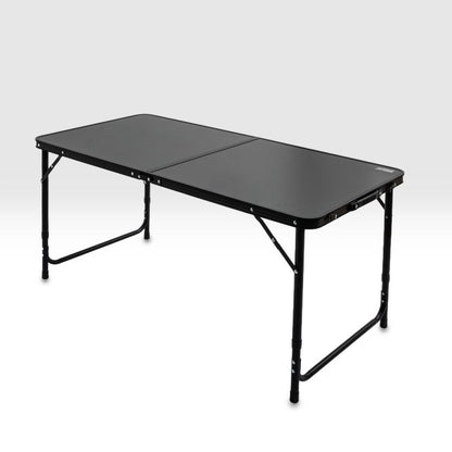 Katlanabilir Kamp Masası Seti - 4/6 Kişilik - 4 Tabureli - Elevate Plus - Siyah