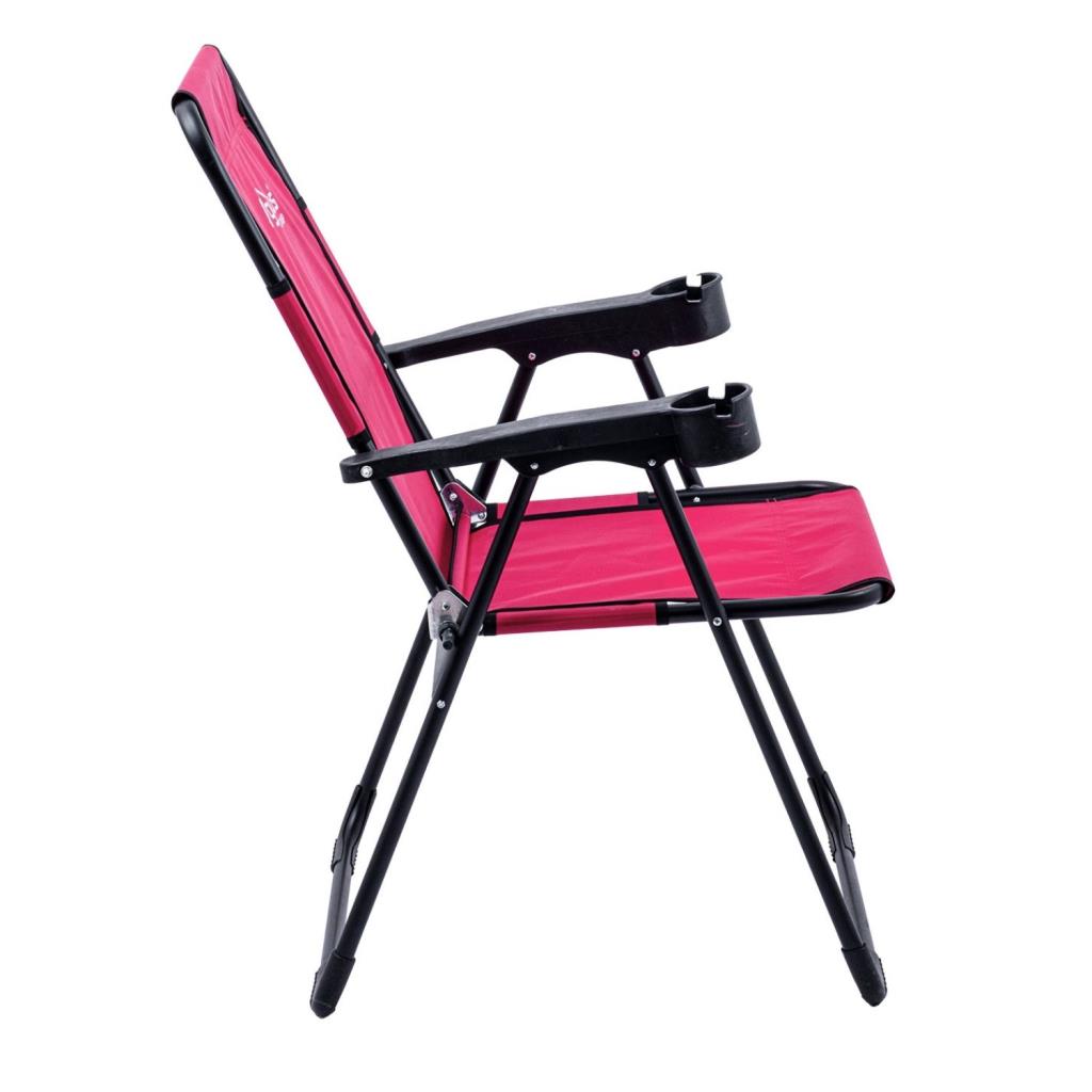 Katlanabilir Kamp Sandalyesi - Rest - Bardaklıklı - Argeus - Pembe