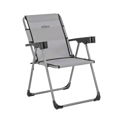 Katlanabilir Piknik ve Kamp Sandalyesi - Bardaklıklı - Rock - Kül Gri (A-14)- 140KG Taşıma
