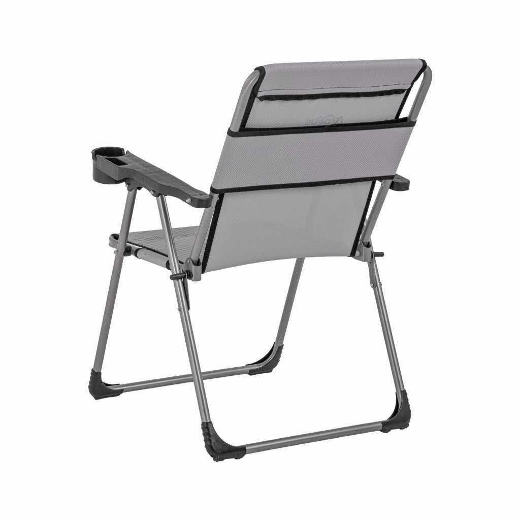 Katlanabilir Piknik ve Kamp Sandalyesi - Bardaklıklı - Rock - Kül Gri (A-14)- 140KG Taşıma