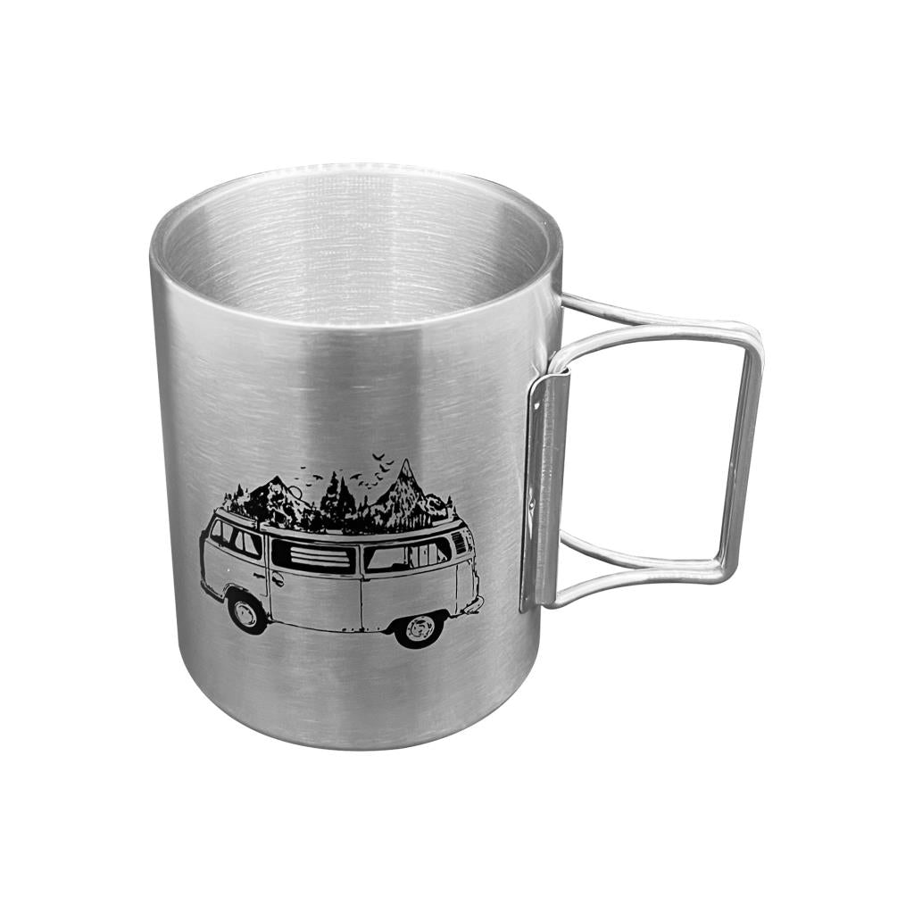 Katlanabilir Saplı Çelik Kupa Bardak - Orcamp - 180 ml - Karavan (OUT-1800)