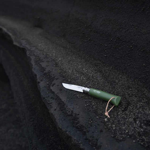 Katlanır Cep Çakısı - Opinel - Gürgen Ağacı Sap - Haki Çakı No:8