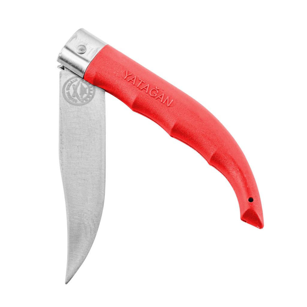 Katlanır Cep Çakısı - Yatağan - El Yapımı - Kırmızı - No:2