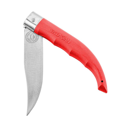 Katlanır Cep Çakısı - Yatağan - El Yapımı - Kırmızı - No:2