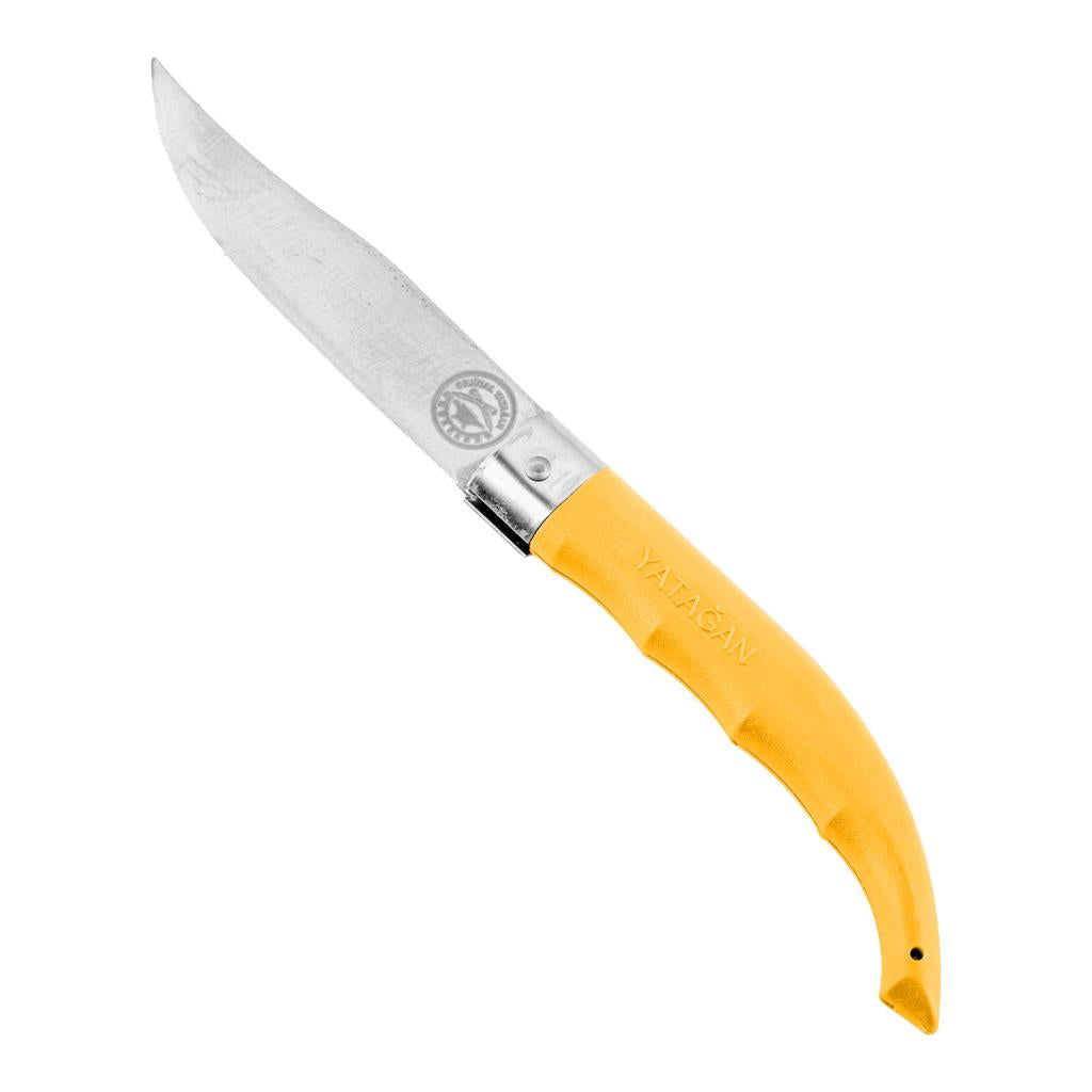 Katlanır Cep Çakısı - Yatağan - El Yapımı - Sarı - No:2