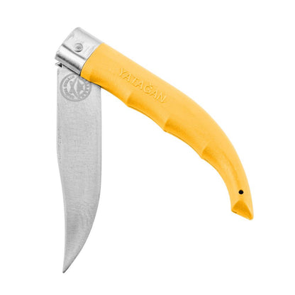 Katlanır Cep Çakısı - Yatağan - El Yapımı - Sarı - No:2