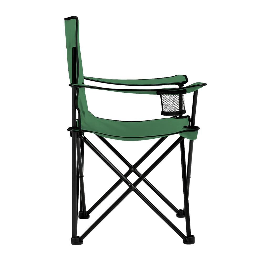Katlanır Kamp Piknik Sandalyesi - Bardaklıklı - (DY.001) - Haki - Taşıma Çantalı