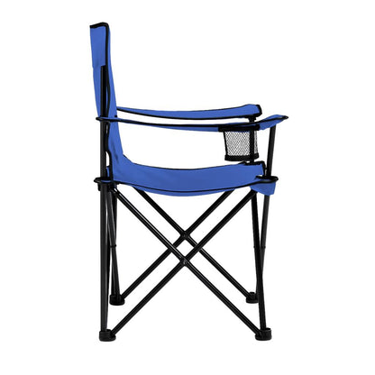 Katlanır Kamp Piknik Sandalyesi - Bardaklıklı - (DY.001) - Lacivert - Taşıma Çantalı
