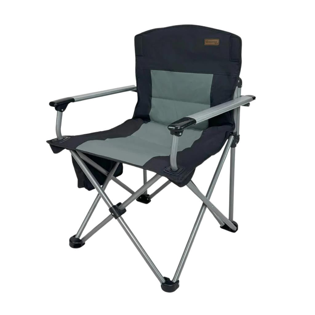 Katlanır Kamp Piknik Sandalyesi - Madfox Journey - Siyah/Gri - 547284 - Taşıma Çantalı