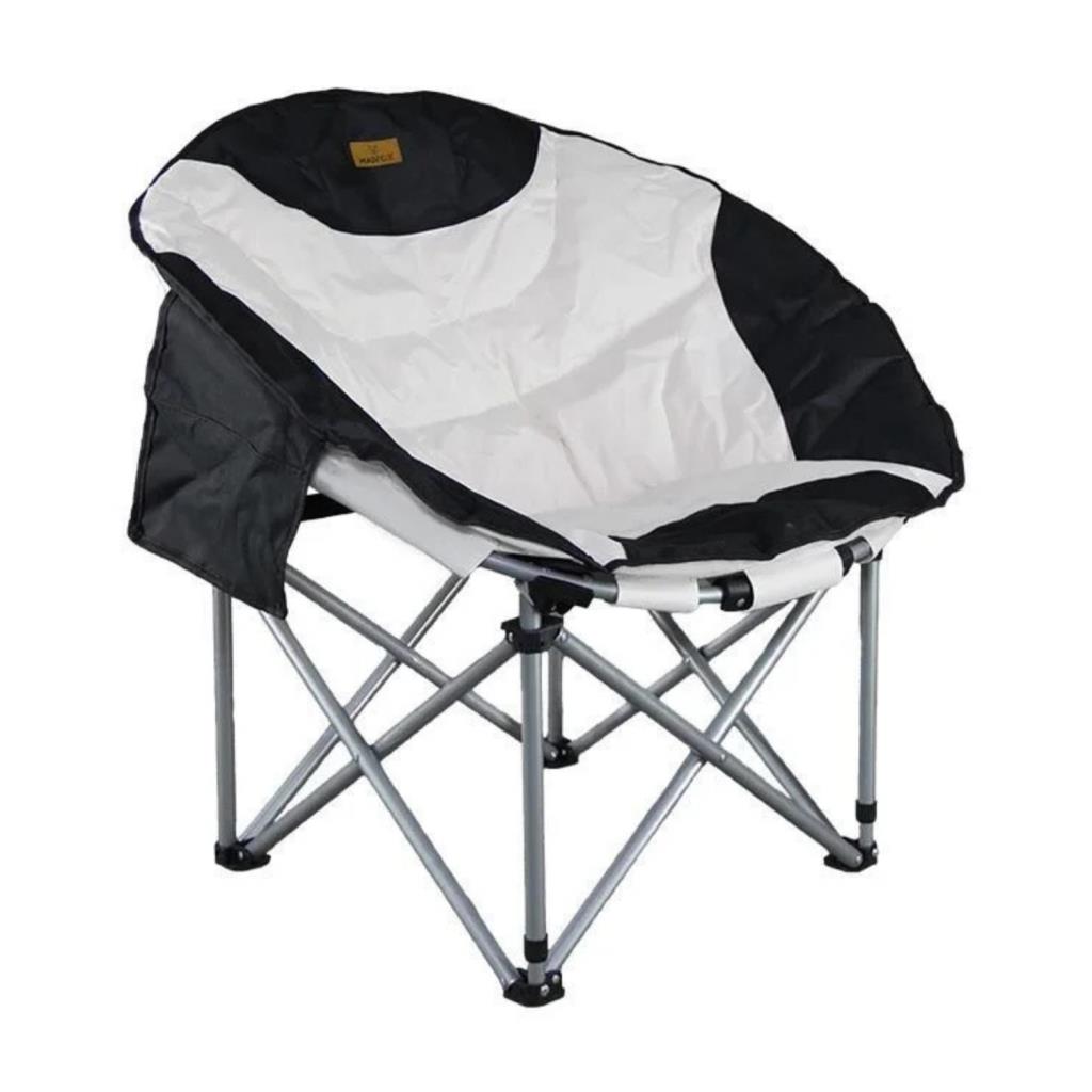Katlanır Kamp Piknik Sandalyesi - Madfox Moonchair Deluxe - Siyah/Gri - 547212 - Taşıma Çantalı