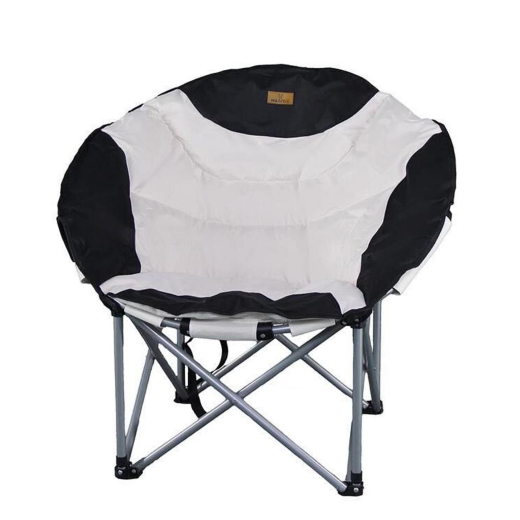 Katlanır Kamp Piknik Sandalyesi - Madfox Moonchair Deluxe - Siyah/Gri - 547212 - Taşıma Çantalı
