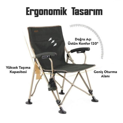 Katlanır Kamp Piknik Sandalyesi - Madfox Warden - Yeşil - 547283 - Taşıma Çantalı