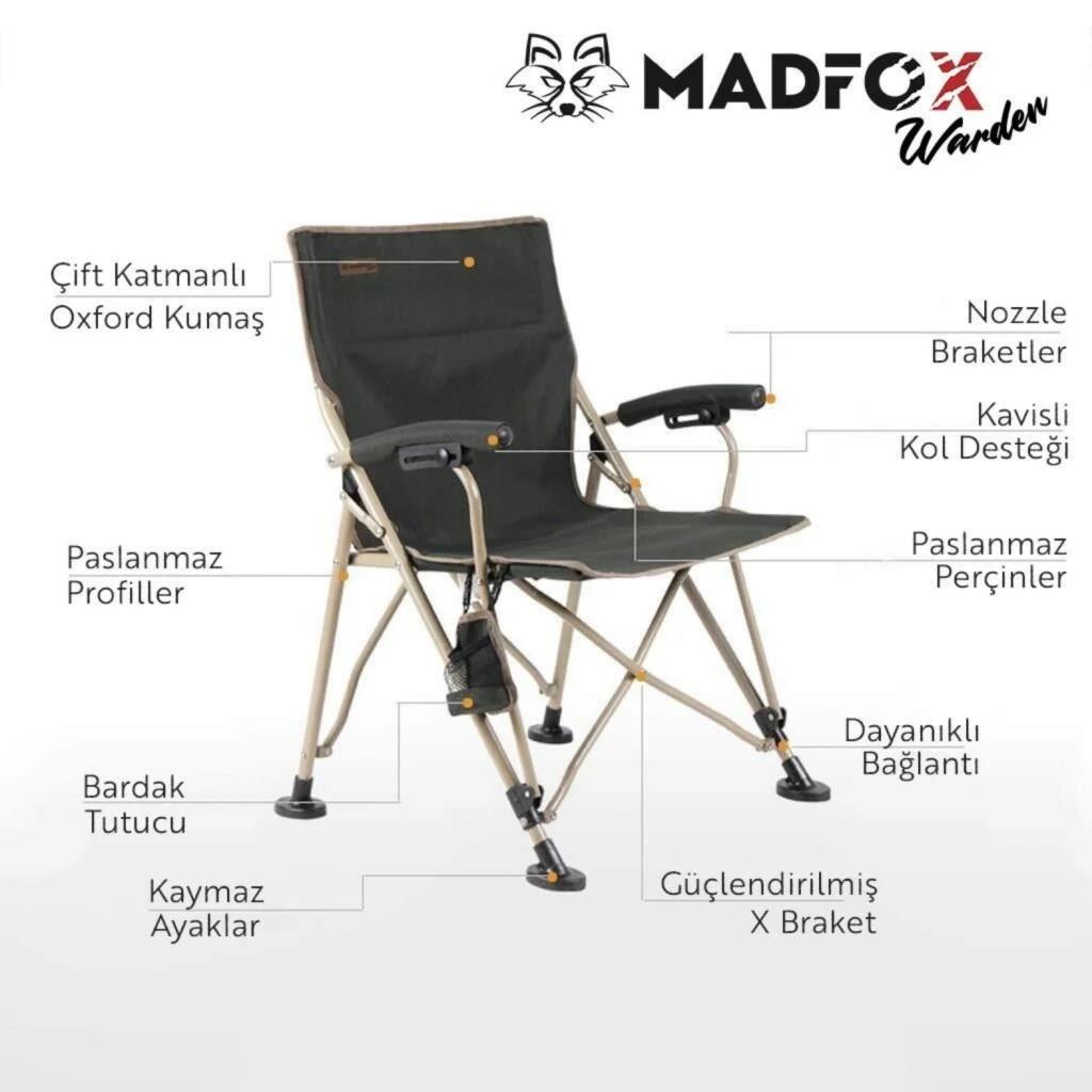 Katlanır Kamp Piknik Sandalyesi - Madfox Warden - Yeşil - 547283 - Taşıma Çantalı