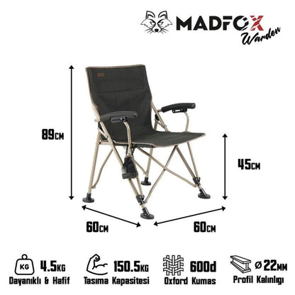Katlanır Kamp Piknik Sandalyesi - Madfox Warden - Yeşil - 547283 - Taşıma Çantalı