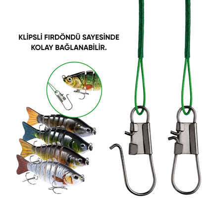 Klipsli Fırdöndülü Çelik Tel 6'lı - Fishack