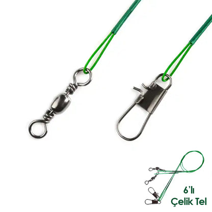 Klipsli Fırdöndülü Çelik Tel 6'lı - Savex