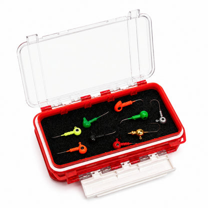 LRF Spin Jig - Jighead Kutusu - Çift Taraflı Malzeme Kutusu - Contalı - Kırmızı