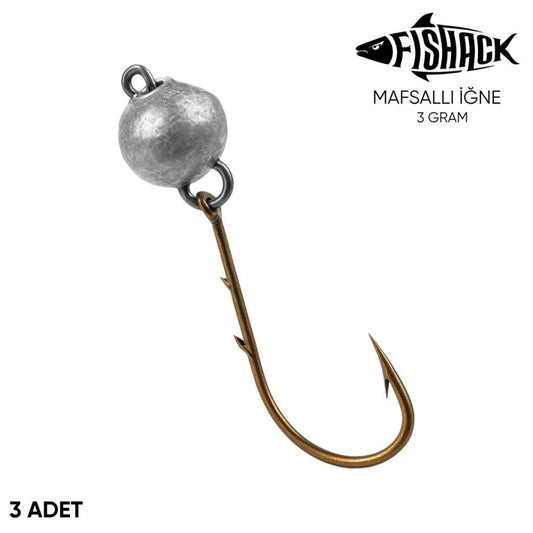 Mafsallı Jighead - Hareketli Kurşunlu İğne - Fishack - 3 Gram - 3'lü Paket