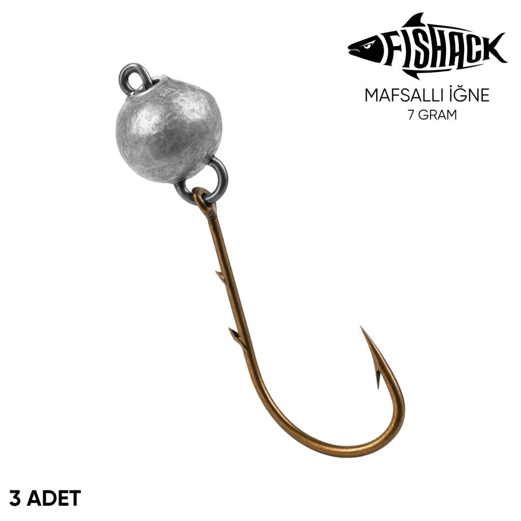 Mafsallı Jighead - Hareketli Kurşunlu İğne - Fishack - 7 Gram - 3'lü Paket