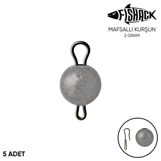 Mafsallı Kurşun - Hareketli İğne Kurşunu - Fishack - 2 Gram - 5'li Paket