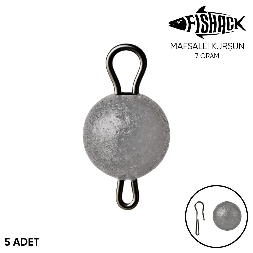 Mafsallı Kurşun - Hareketli İğne Kurşunu - Fishack - 7 Gram - 5'li Paket