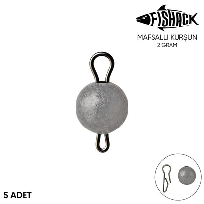 Mafsallı Kurşun - Hareketli İğne Kurşunu - Metal - 5'li Paket - 2 Gram