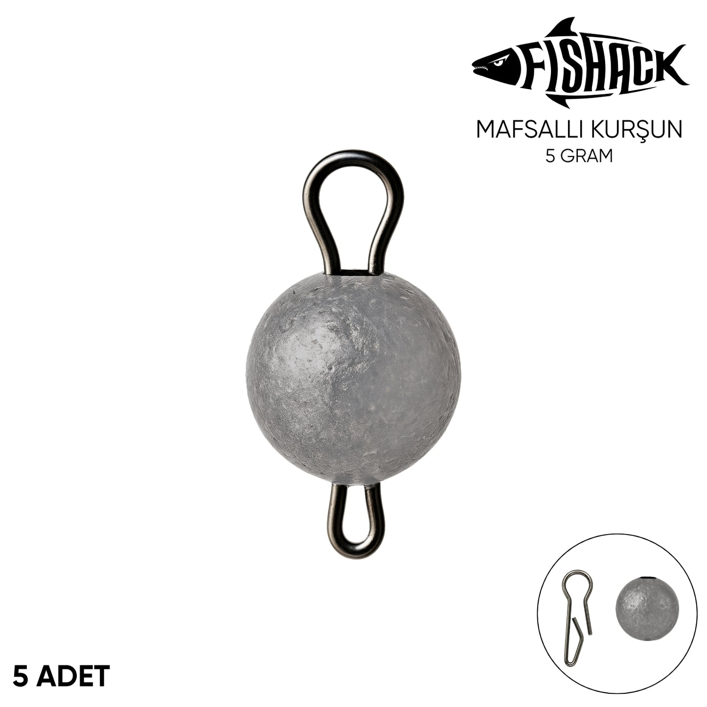 Mafsallı Kurşun - Hareketli İğne Kurşunu - Metal - 5'li Paket - 5 Gram