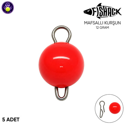 Mafsallı Kurşun - Hareketli İğne Kurşunu - UV Turuncu - 5'li Paket - 12 Gram