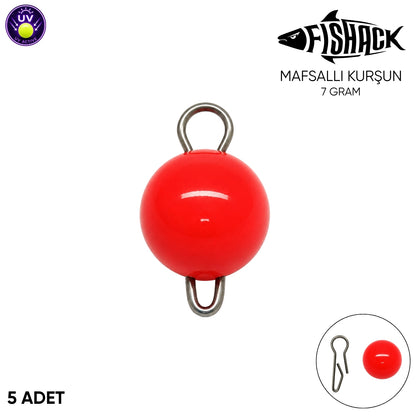 Mafsallı Kurşun - Hareketli İğne Kurşunu - UV Turuncu - 5'li Paket - 7 Gram