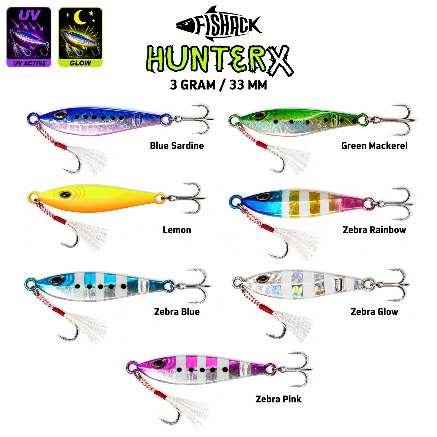 Metal Jig Yem - Fishack Hunterx - 3g 33mm - Micro Jig