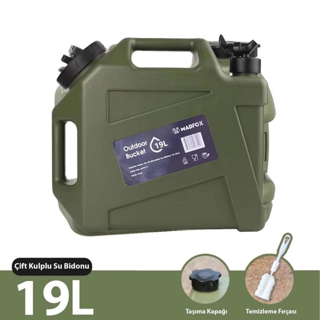 Musluklu Su Bidonu - Madfox Galon Air PE - 19 Litre - Yeşil - 547311
