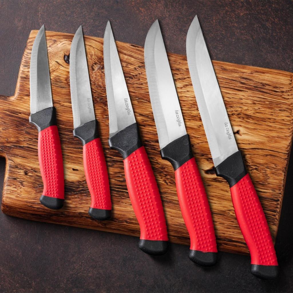 Mutfak Bıçağı - Lazoğlu - No:1 - El Yapımı - Kesme - Doğrama - Silikon Saplı