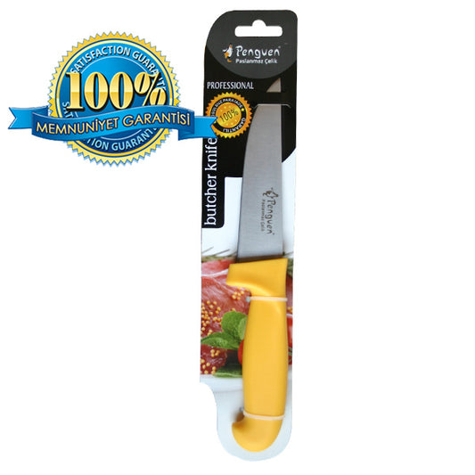 Mutfak Bıçağı - Plastik Ergonomik Sap - No: 6 - Sarı (PNG-1551-6)