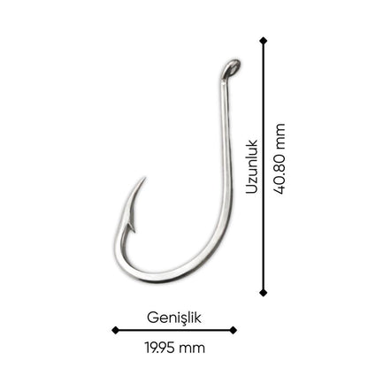 Olta İğnesi - Mustad - 92553 - Nikel - No: 5/0  (10'lu Paket)